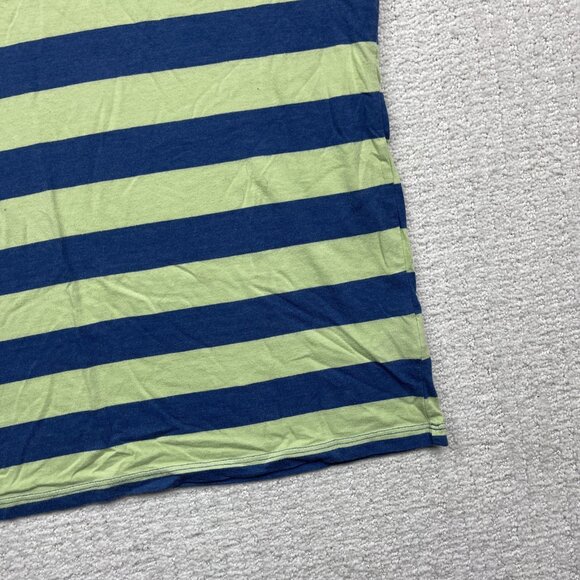 Y2K Volcom Tank Top Striped Blue / Mint Green Skate Surf Men Sz L Beach Summer - Picture 4 of 10